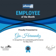 Employee of the Month May 2022 - Gio Hernandez