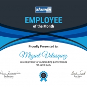 Employee of the Month June 2022 - Miguel Velasquez