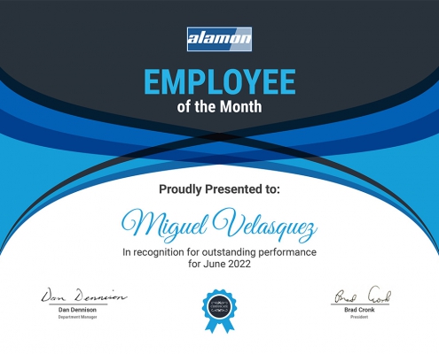 Employee of the Month June 2022 - Miguel Velasquez