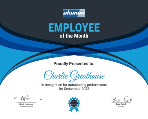 Employee of the Month September 2022 - Charlie Greathouse