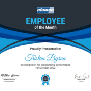 Employee of the Month October 2022 - Tristan Byron