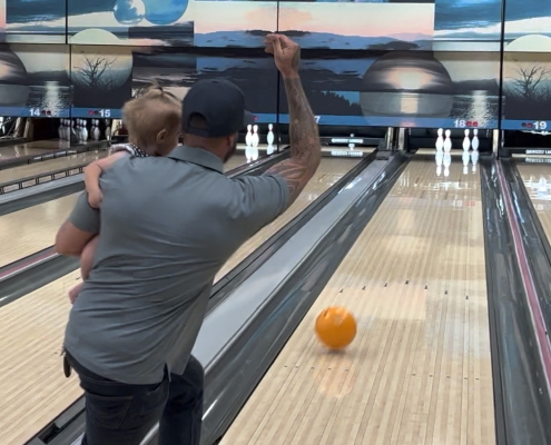 Summer Meetings 2022 - Chad Scarcelli and Daughter Bowling