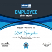 Employee of the Month November 2022 - Bill Livingston