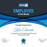 Employee of the Month December 2022 - Keri Edwards